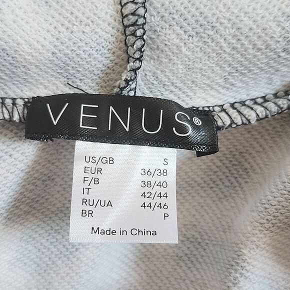 Venus Sleeveless Hoodie Mini Dress With Criss Cross Elastic Waistband, Small - Picture 5 of 7